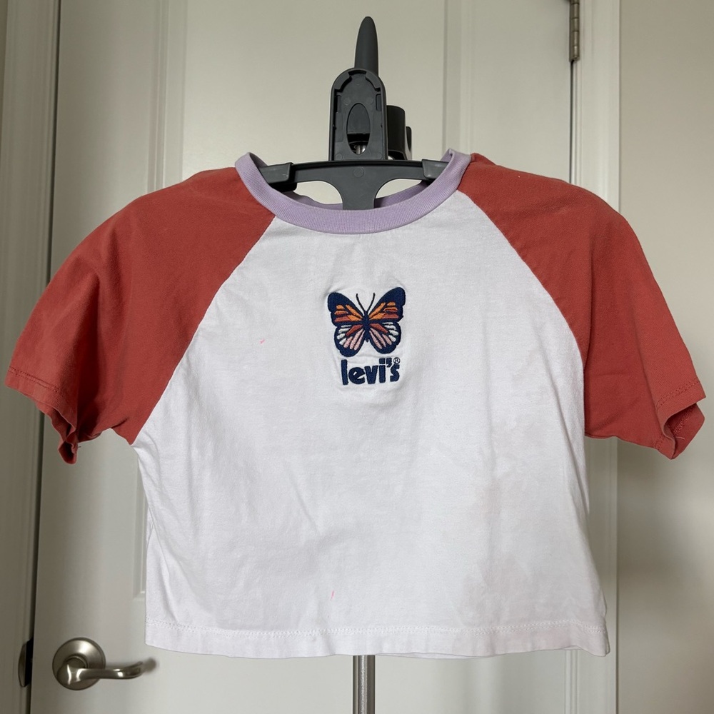 Levi's Red and White Short Sleeve Tee
